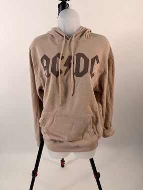 AC/DC Beige Pullover Hoodie with Front Logo